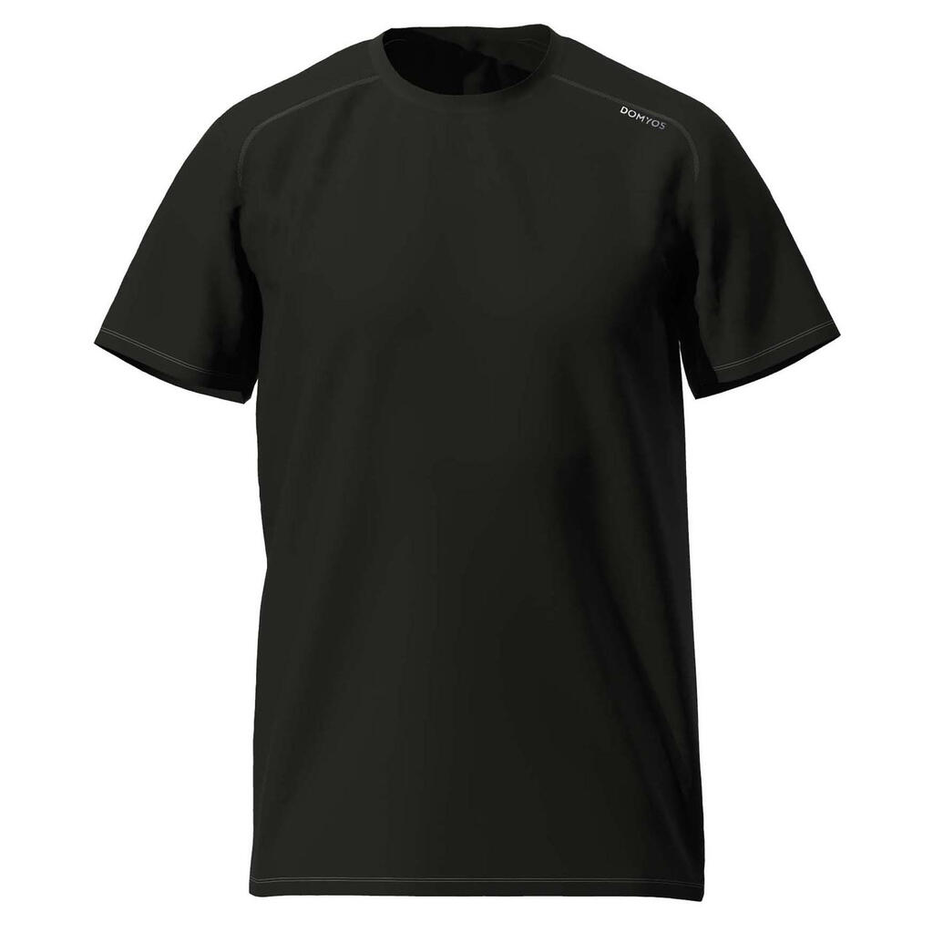 T-shirt de fitness essentiel respirant col rond homme - noir